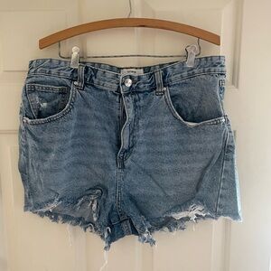 Cotton On Blue Jean Shorts Distressed Cut-Off Style